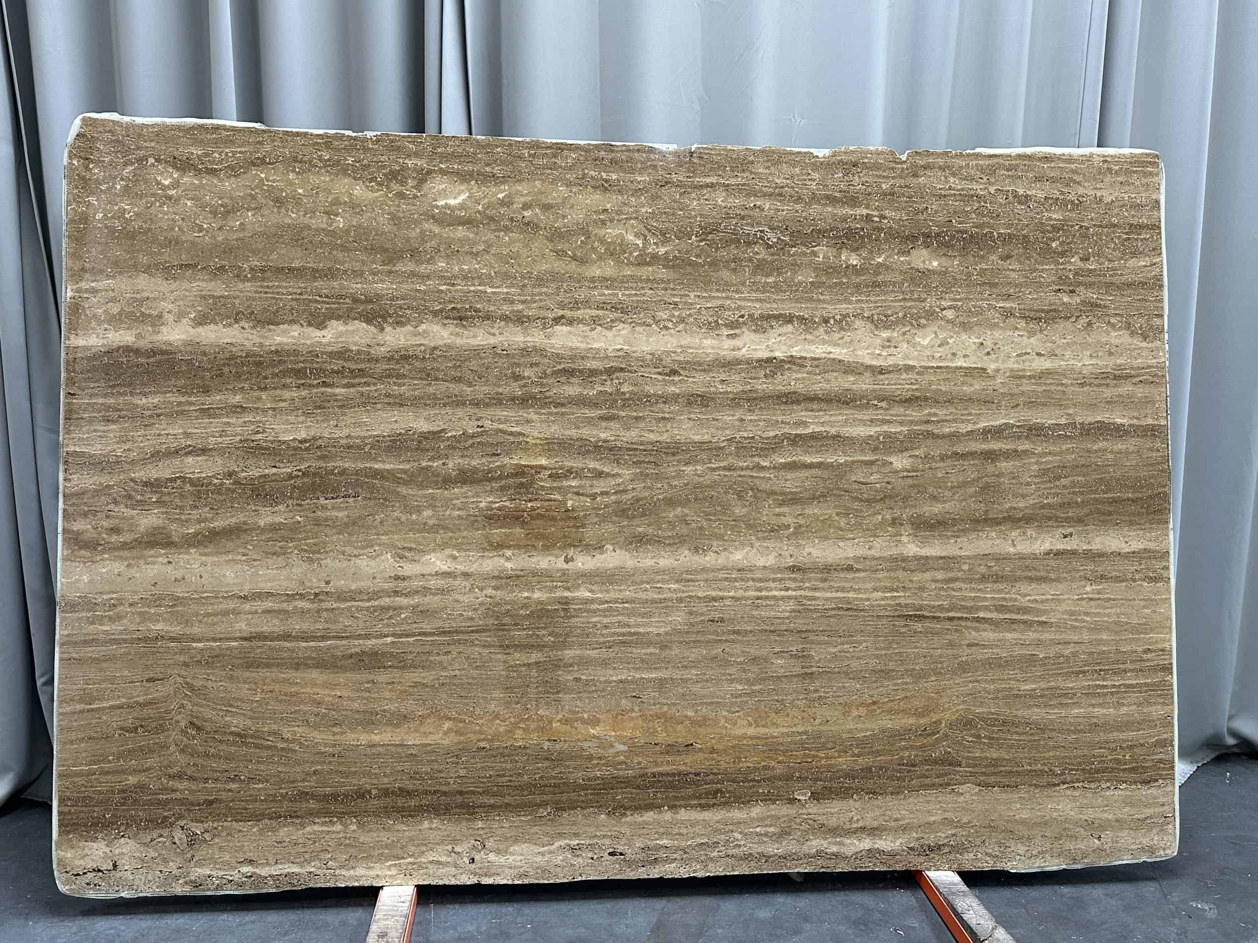 Travertino Noce Polished — installed